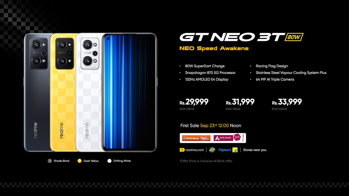 Realme GT Neo 3T satisa cikti