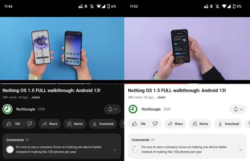 youtube android arayüz değişikliği